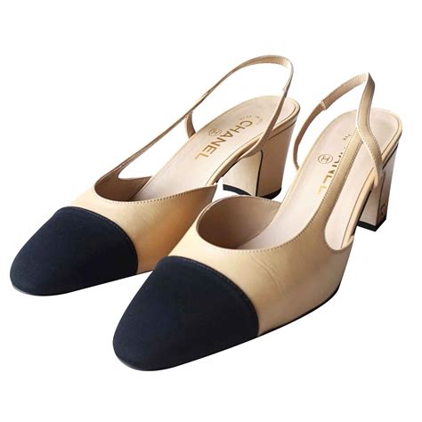 coco chanel heels|chanel slingback beige.